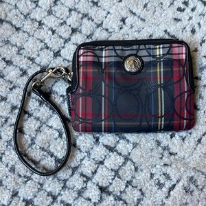 Plaid Coach Wristlet